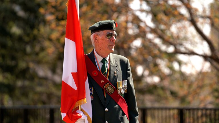 Veteran at a commemorative ceremony in Ottawa, Ontario marking the 70th anniversary of the Battle of Kapyong.