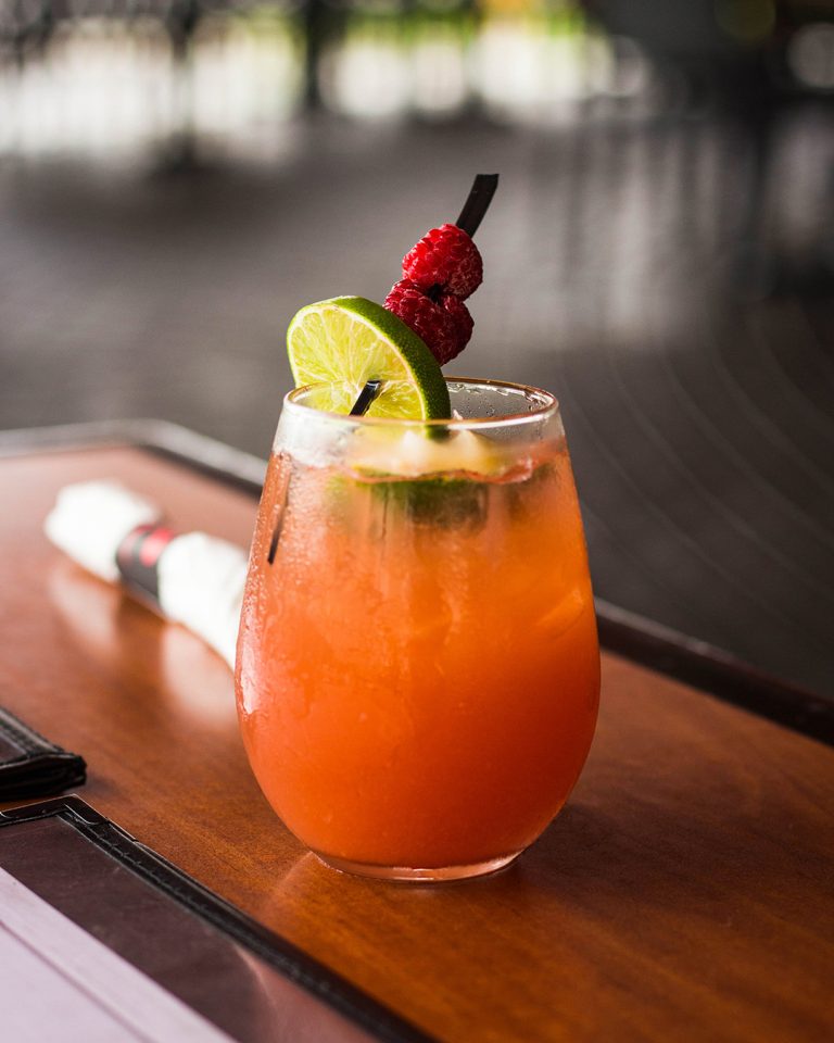 Close-up of a restaurant drink menu item in Calgary, Alberta, photographed by Cyrus Media.